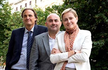 De izquierda a derecha, Ignasi Solana, Jaume Aubanell y Consol Vancells.  