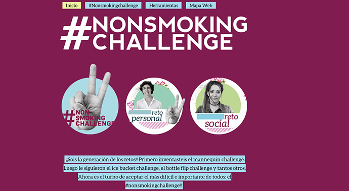 La cuenta creativa ha lanzado una campaña participativa con los jóvenes, invitándoles a un reto social contra tabaquismo #nonsmokingchallenge.