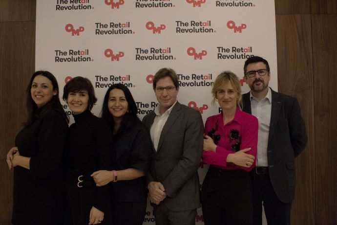 El equipo de OMD (OMG Spain) durante la presentación del estudio 'The Retail Revolution'. De izquierda a derecha, Anabel Varela, Marta Sáez, María Rocamora, Joan Jordi Vallverdú, Cristina Barrando y Luis Fernando Ruiz.