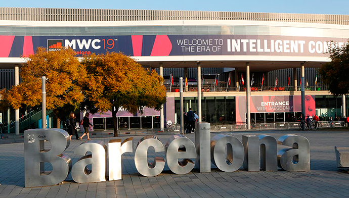 El Mobile World Congress (MWC) de Barcelona fue uno de los grandes eventos cancelados, que se hubiera celebrado del 24 al 27 de febrero de 2020. Foto de la convocatoria del año pasado.