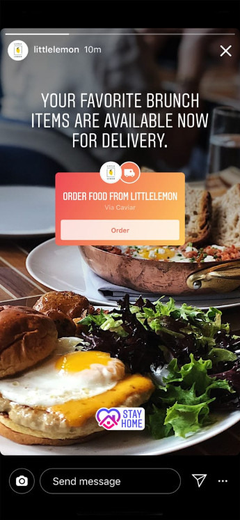 Los usuarios podrán pedir comida a domicilio desde las stories de la app