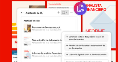 El Asistente de IA está integrado directamente en Acrobat, y simplifica y acelera la lectura, el análisis y la entrega de documentos largos y extensos