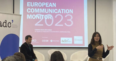 Ángeles Moreno, expresidente de Euprera presenta Eurpean Communication Monitor 2023 en la sede de Atrevia