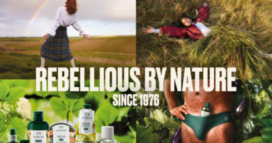 En la imagen de campaña, la marca construye un universo visual que combina naturaleza, actitud y producto