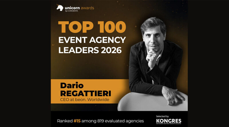 Darío Regattieri entra en el top 15 de los 100 líderes europeos de eventos