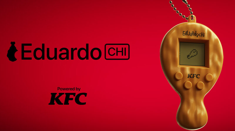 El icónico muslito Eduardo de KFC se transforma estas navidades en el gadget digital Eduardochi, inspirado en las mascotas digitales de los años noventa