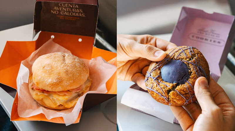 Iberia Express incluye en su carta platos madrileños como la galleta de mantequilla y violeta, inspirada en un dulce de la capital