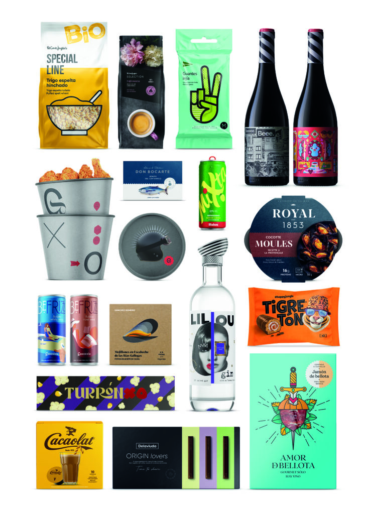 Algunos ejemplos de los diseños de packaging de Supperstudio