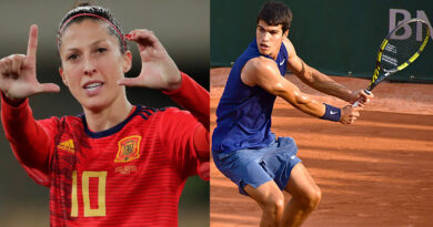A la izq, Jennifer Hermoso, jugadora de fútbol femenino y a la dcha, el tenista Carlos Alcaraz. Ambos son los más buscados por los españoles en Google en la previa a los Juegos Olímpicos