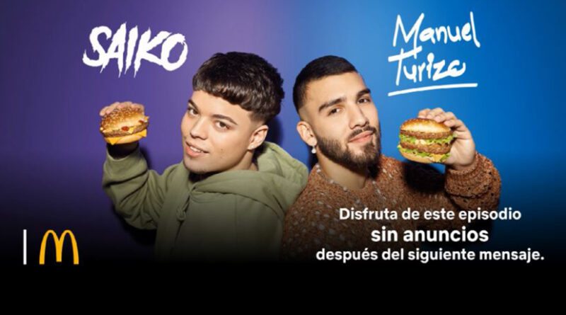 El anuncio de la marca de hamburguesas era la campaña ‘Famous Order’, donde McDonald’s España unió por primera vez a Manuel Turizo y Saiko