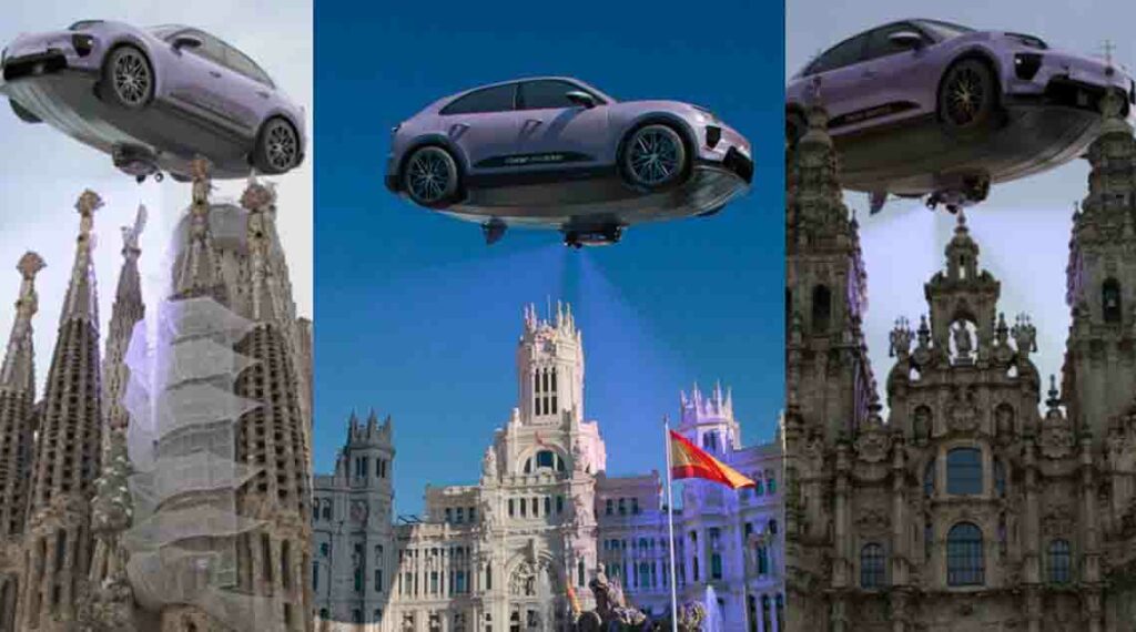 Porsche aterriza en varias ciudades como Barcelona, Madrid y Santiago de Compostela con su 'fake out of home'