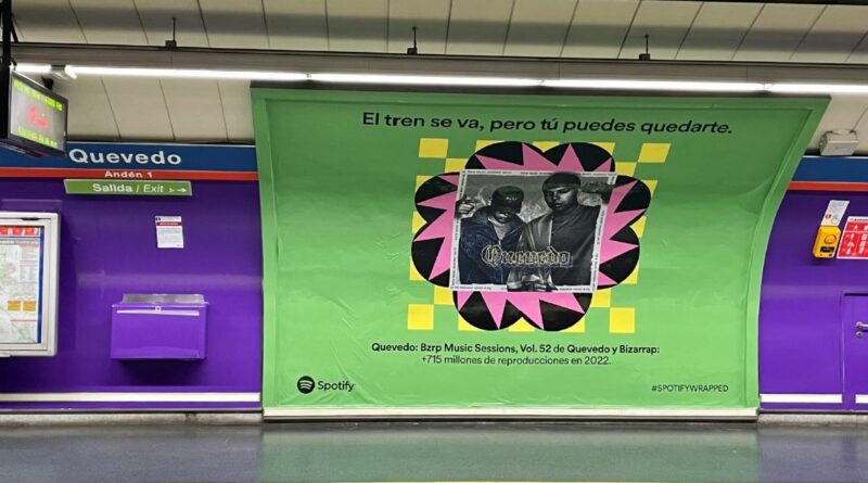 Spotify ‘toma’ la estación de Quevedo con la campaña ‘Wrapped 2022’