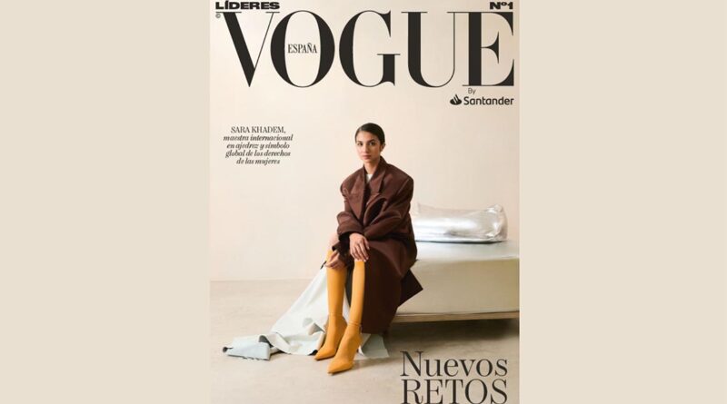 La ajedrecista Sara Khadem en la portada de Vogue Líderes by Santander. Foto: Pablo Zamora