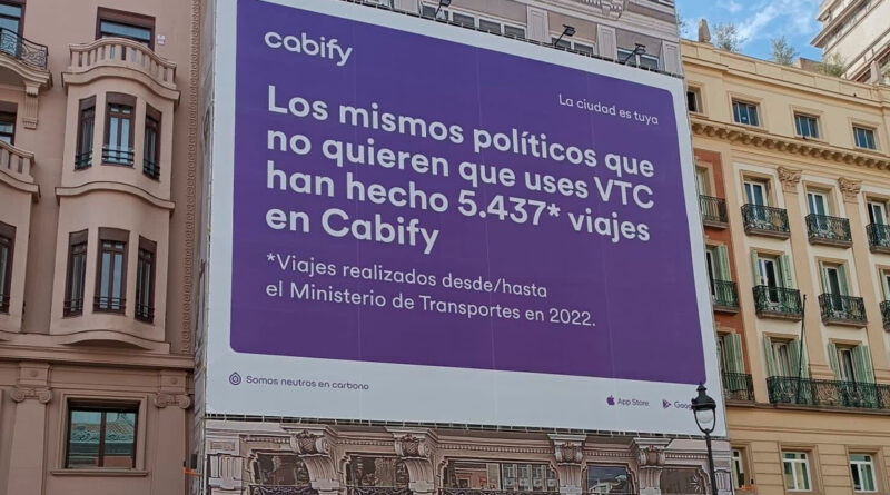 Cabify denuncia el uso del VTC por parte del Ministerio de Transportes
