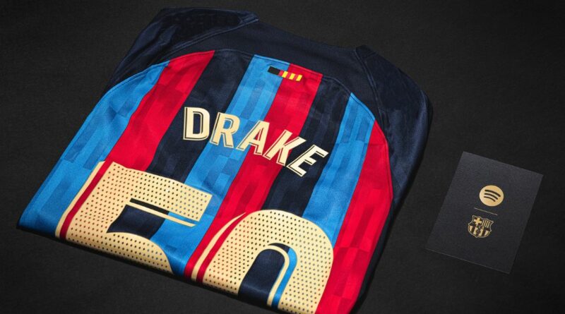 Spotify y el FC Barcelona crean una camiseta de edición limitada para celebrar el récord mundial de Drake