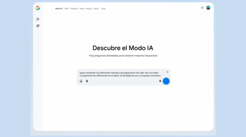Google lanza en España su Modo IA para consultas más complejas