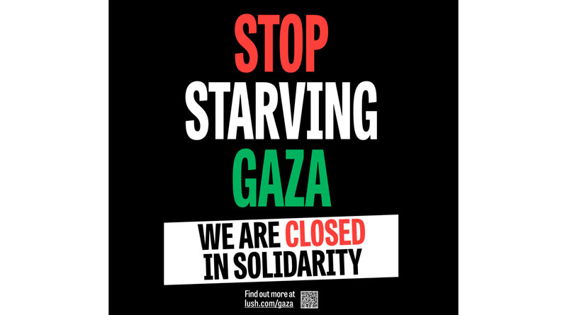 Lush cierra por un día para protestar contra el hambre en Gaza