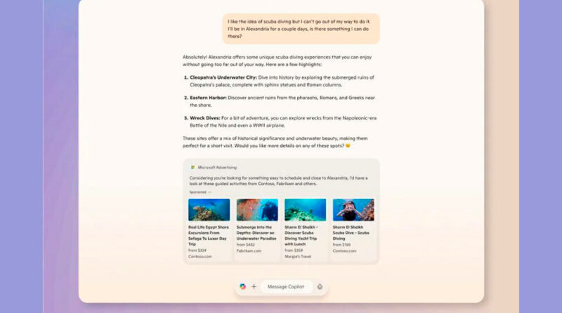 Microsoft integra más funciones publicitarias en Copilot