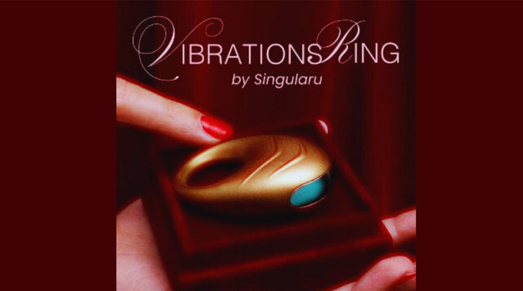 Novedad de Singulu: Un anillo vibrador bañado en oro.