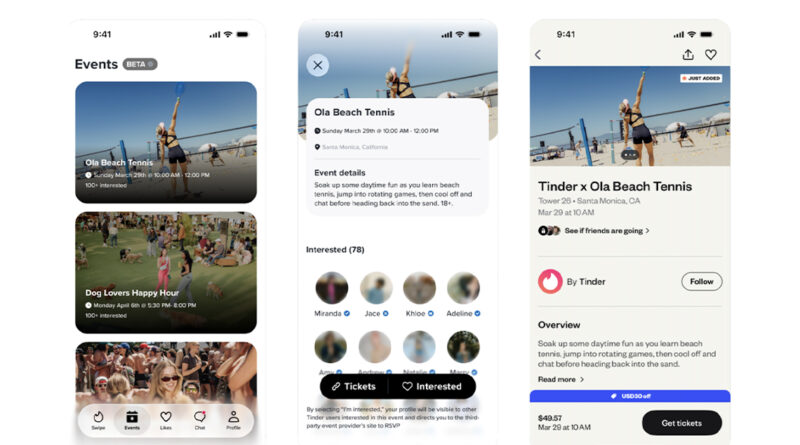 Tinder lanza ‘Events’ para conectar usuarios en encuentros presenciales Tinder lanza ‘Events’ para conectar usuarios en encuentros presenciales