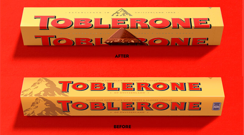 El triángulo de Toblerone, protagonista del nuevo branding de la chocolatina