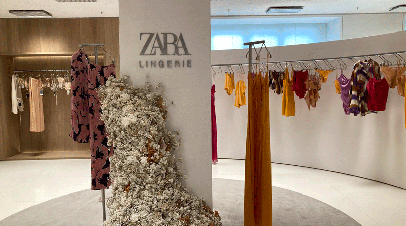 La sección de lencería en la tienda Zara de Plaza de España